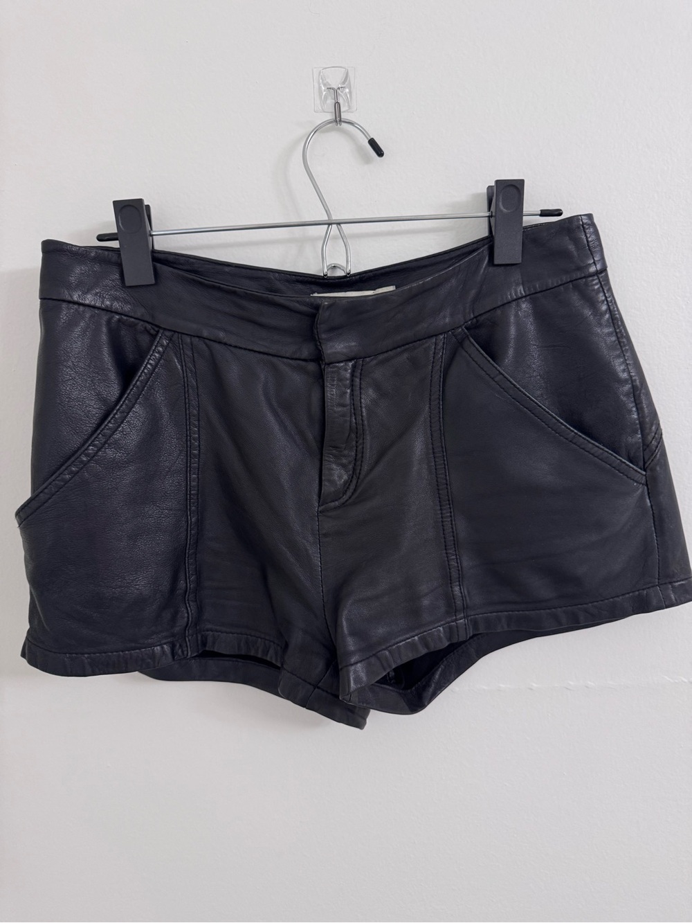Leather Black Women's Shorts